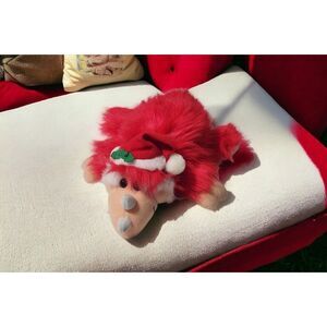 Cartoon Factory‎ Dakin Shagasaurs Christmas Dinosaur Santa Hat Plush 1993